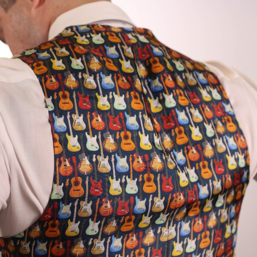 Guitar Lined Vest and Pants Set